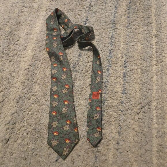 Hermes Men's Silk Tie Multicolor Design  Made in France - Picture 1 of 6